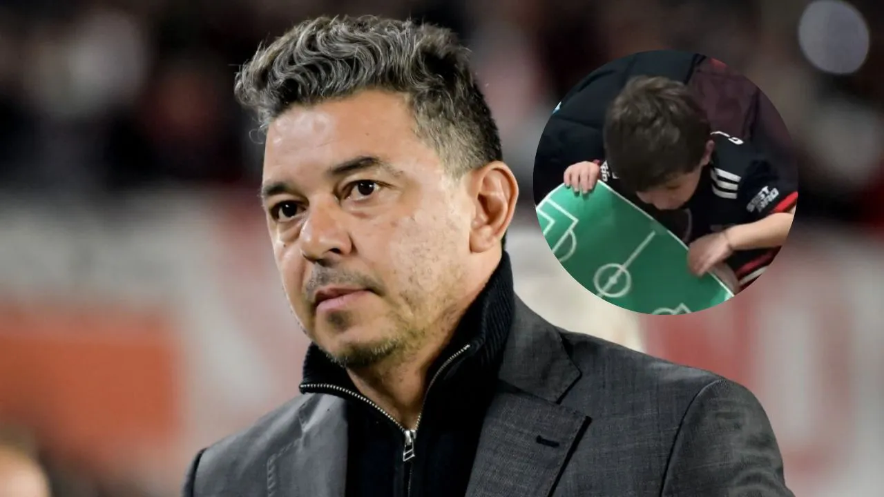 Chico nene redes sociales simula Gallardo entrenador River