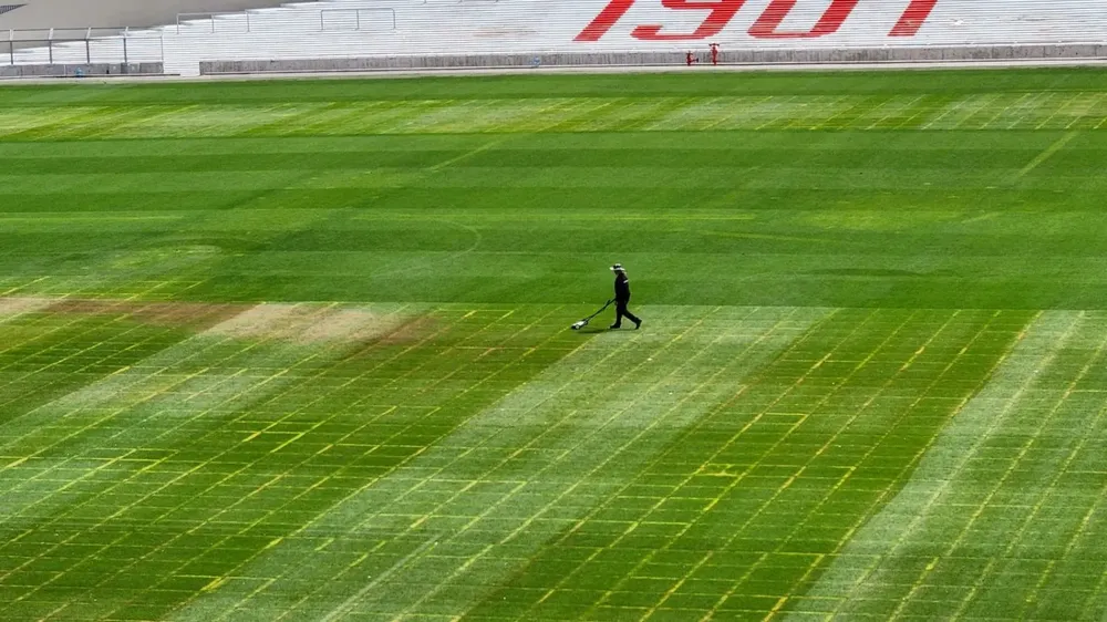 Estado del campo de juego estadio Monumental recitales Weeknd (Foto: Obras River)